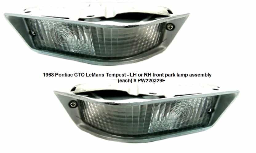 68 GTO / LeMans Front Park Lamp Assembly  (ea)